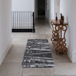 Benjamin Tate Design Black And White Bamboo Runner Special Soft Home Rug - thumbnail 3