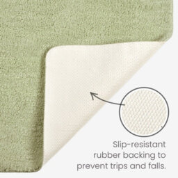 Allure Bath Fashions Luxury Microfibre Pedestal Toilet Mat Non-Slip - Sage Green - thumbnail 2