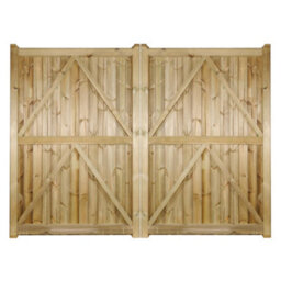 Burbage Iron Craft Drayto Wooden Driveway Garden Gates 2700mm Wide X 1800mm High Dr62 - thumbnail 3