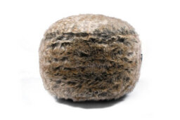 Littens Brown Bear Faux Fur Round Footstool Ottoman Pouffe Bean Bag 45Cm X 25Cm - thumbnail 2