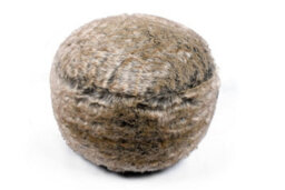 Littens Brown Bear Faux Fur Round Footstool Ottoman Pouffe Bean Bag 45Cm X 25Cm - thumbnail 1