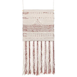 Beliani Fabric Wall Hanging Saif Wool 90 Cm Red - thumbnail 4