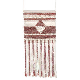 Beliani Fabric Wall Hanging Saif Wool 90 Cm Red