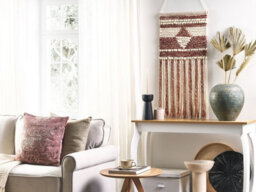 Beliani Fabric Wall Hanging Saif Wool 90 Cm Red - thumbnail 2