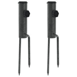 Walplus Parasol Stands With Spikes 2 Pcs 9X35 Cm Galvanised Steel - thumbnail 1