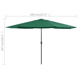 Berkfield Outdoor Parasol With Metal Pole 400 Cm Green - thumbnail 7