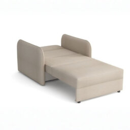 Viva Loft I Armchair Sleep Function Storage Wood Frame Metal Legs 95Cm Cream - thumbnail 4