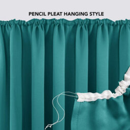 Deconovo Thermal Insulated Curtains Blackout Curtains Pencil Pleat Curtains For Childrens Bedroom W55 X L54 Inch Turquoise 1 Pair - thumbnail 4