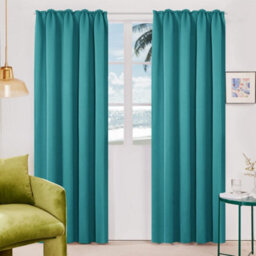 Deconovo Thermal Insulated Curtains Blackout Curtains Pencil Pleat Curtains For Childrens Bedroom W55 X L54 Inch Turquoise 1 Pair - thumbnail 3