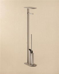 Cosmic Silicone Toilet Brush With Toilet Roll Holder, Slim Design, Chrome, Flat Collection