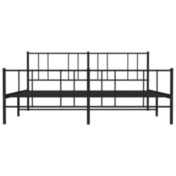 Berkfield Metal Bed Frame With Headboard And Footboard Black 193X203 Cm - thumbnail 6