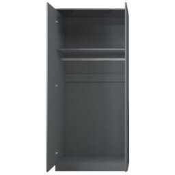 Fwstyle 2 Door Grey Gloss Double Wardrobe Scratch Resistant Push To Open Soft Close - thumbnail 6
