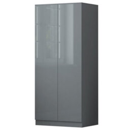 Fwstyle 2 Door Grey Gloss Double Wardrobe Scratch Resistant Push To Open Soft Close - thumbnail 4