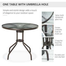 Outsunny 6 Piece Patio Dining Set With Garden Umbrella 4 Folding Chairs, Grey - thumbnail 4