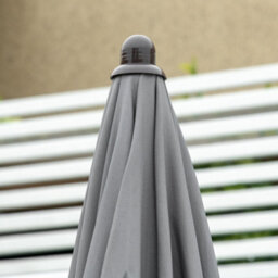 Outsunny 6 Piece Patio Dining Set With Garden Umbrella 4 Folding Chairs, Grey - thumbnail 8