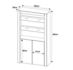 Furneo White Display Cabinet Modern High Gloss &matt 2-Door Cupboard White Led Lights Clifton 20 - thumbnail 5