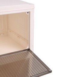 Darphe White Foldable 4 Tier Magnetic Door Shoe Storage Box With Brake Rolling Wheels - thumbnail 8