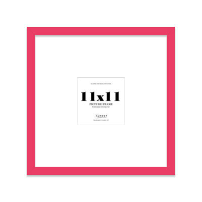 "11X11"" Bright Pink Picture Frame - 11X11"" Square Frame With 7X7"" Mount For 11X11""/7X7"" Pictures Art Deco Style Room Decor, 1 Pack" - image 1