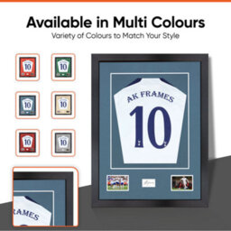 "AK Frames 77.5X58.5Cm Matte Black Shirt Frame With Pompadour Mount -49X42.5Cm Shirt Window -5X.3.5"" Photos - 7.5X4.5Cm Name Plate" - thumbnail 6