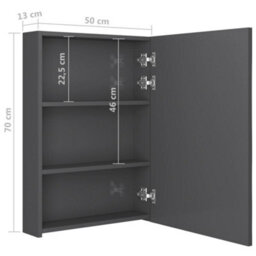 Berkfield Led Bathroom Mirror Cabinet Shining Grey 50X13X70 Cm - thumbnail 8