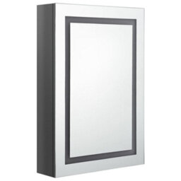 Berkfield Led Bathroom Mirror Cabinet Shining Grey 50X13X70 Cm - thumbnail 3