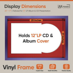 "AK Frames 25X17"" Purple Modern Vinyl Record Frame With Crimson Mount For 12 Inch Lp Cover & Disc - Overlapped Design" - thumbnail 2
