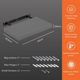 Innoteck 40Cm High Gloss Grey Floating Wall Shelf 40Cm - thumbnail 6