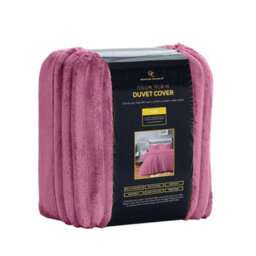 Home Luxe Interiors Plush Faux Fur Chunky Ribbed Purple Winter Berry Bedding Duvet Cover Set - thumbnail 2
