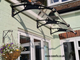 Canofix UK Canofix Door Canopy Pc 3000 Width X 1000 Projection (Black Bracket - Clear Sheet) - thumbnail 3