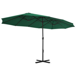 Berkfield Durable Outdoor Parasol With Aluminium Pole 460X270 Cm Green - thumbnail 4