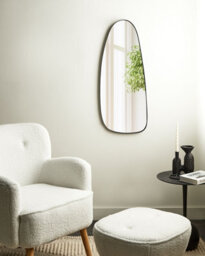 Beliani Wall Mirror Cergy 39 Cm 95 Cm Metal Black - thumbnail 2
