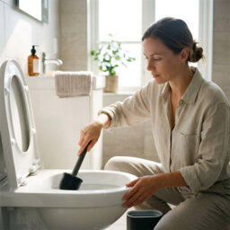 Harbour Housewares Wall-Mounted Toilet Brush & Holder - 3X Black Slimline Space-Saving Detachable Silicone Bathroom Brush - thumbnail 9