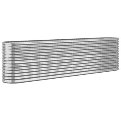 Berkfield Durable Garden Planter Powder-Coated Steel 260X40X68 Cm Silver - image 1