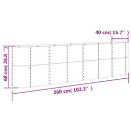Berkfield Durable Garden Planter Powder-Coated Steel 260X40X68 Cm Silver - thumbnail 6