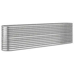 Berkfield Durable Garden Planter Powder-Coated Steel 260X40X68 Cm Silver