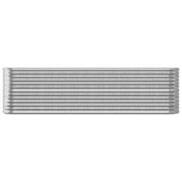 Berkfield Durable Garden Planter Powder-Coated Steel 260X40X68 Cm Silver - thumbnail 3