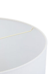Orsina Black Marble And Gold Table Lamp, Drum Ivory Shade With Brushed Metal Finish, Contemporary Bedside Light - thumbnail 3