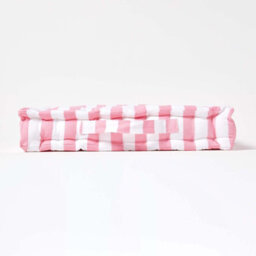 Homescapes Cotton Pink Thick Stripe Floor Cushion, 40 X 40 Cm - thumbnail 5