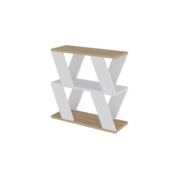 Decortie Lazena Modern 3-Tier Slim Side Coffee Table 60Cm Multipurpose Oak, White Living Room H 55Cm - thumbnail 2