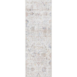 Livabliss Lavadora-Washable Grey Brown Blue Traditional Vintage Boho Living Dining Rug 80 X 220 Cm Easy Care, Non Shedding