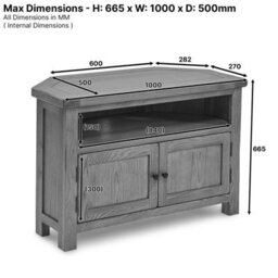 The Furniture Market Rustic Oak Corner Tv Unit Up To 50 Tv Size - thumbnail 9