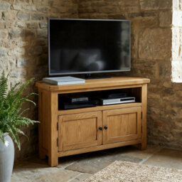 The Furniture Market Rustic Oak Corner Tv Unit Up To 50 Tv Size