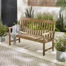 Furniturebox Lox Wooden Garden Bench - 2 Seater Outdoor Bench & Pop-Up Wood Table, Picnic Garden Bench, Garden Seating Bench - thumbnail 2