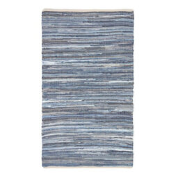 Homescapes Blue Denim Handwoven Striped Chindi Rug, 70 X 120 Cm - thumbnail 2