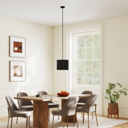 Homcom Linen Pendant Light, E27 Lampshade For Living Room, Bedroom, Black - thumbnail 7