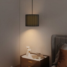 Homcom Linen Pendant Light, E27 Lampshade For Living Room, Bedroom, Black - thumbnail 8
