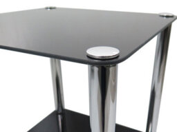 Aspect Furniture Matrix 2-Tier Glass Shelving Rack/side Table-Black - thumbnail 4