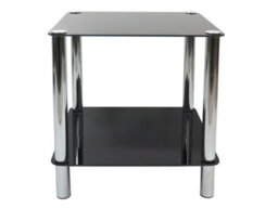 Aspect Furniture Matrix 2-Tier Glass Shelving Rack/side Table-Black - thumbnail 3