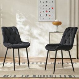 Sonara Set Of 2 Modern Velvet Dining Chairs With Ergonomic Upholstered Seats - thumbnail 1