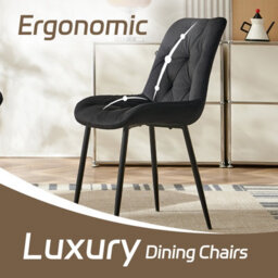 Sonara Set Of 2 Modern Velvet Dining Chairs With Ergonomic Upholstered Seats - thumbnail 4